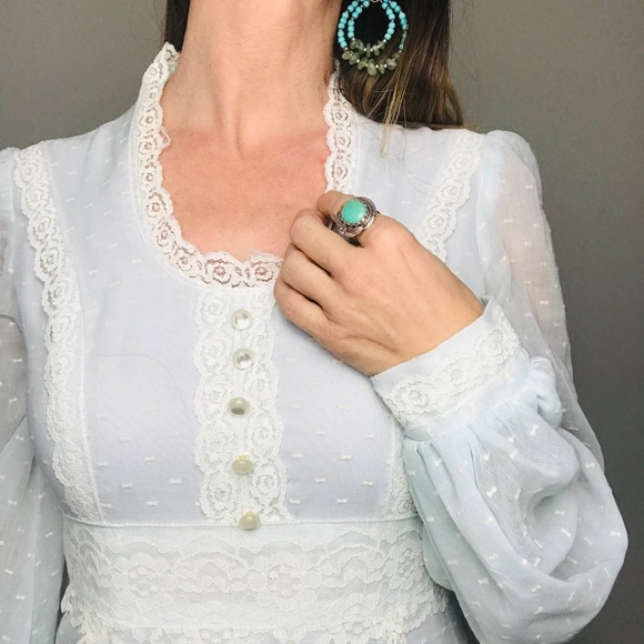 SOLD Vintage 70s boho prairie maxi Gunne inspired - Picture 2 of 7